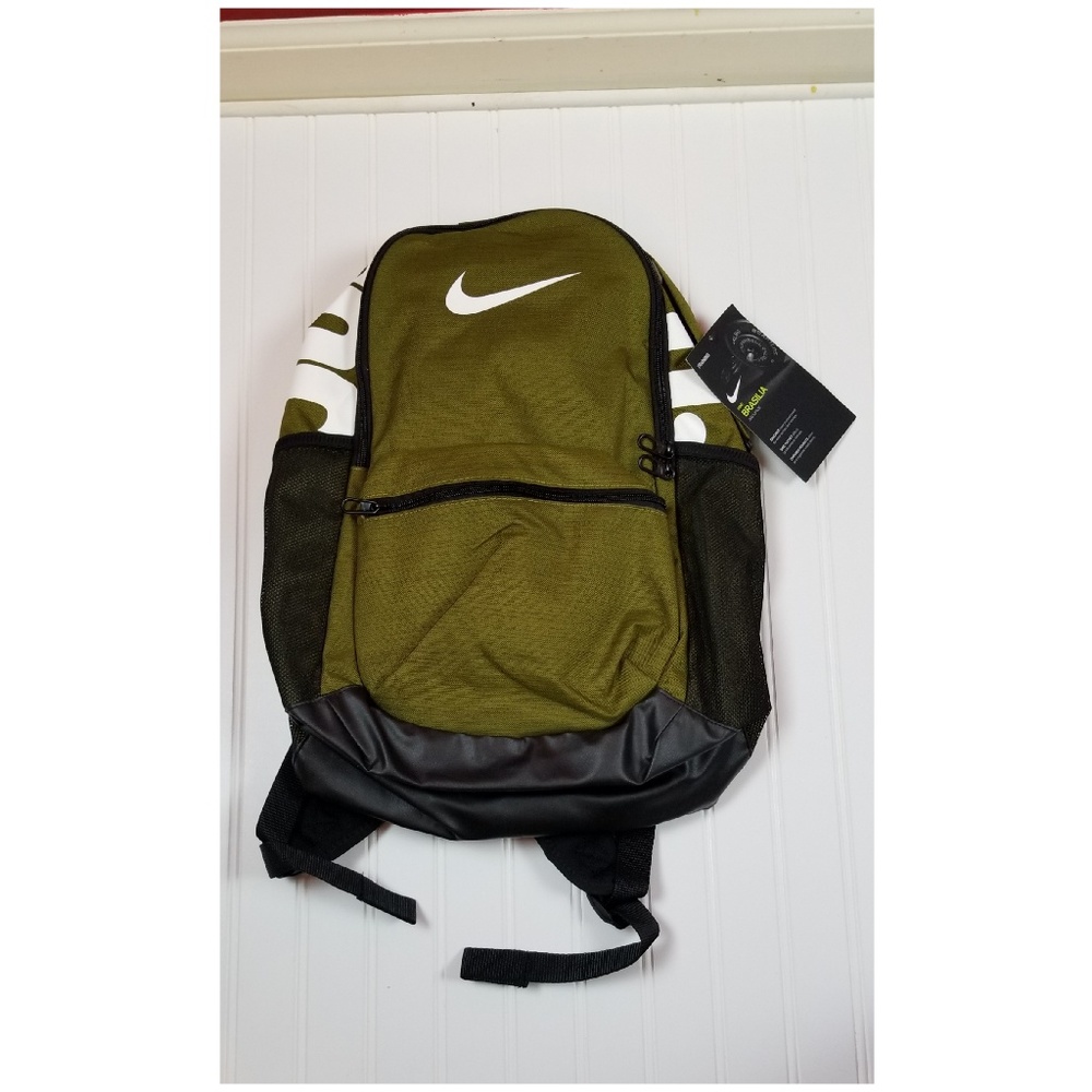NIKE Brasilia Training Backpack Olive Green Black